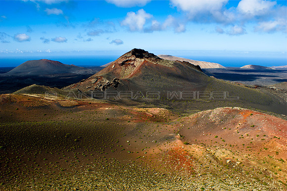 Volcán Pico Partido al borde del Parque Nacional Timanfaya, Lanzarote