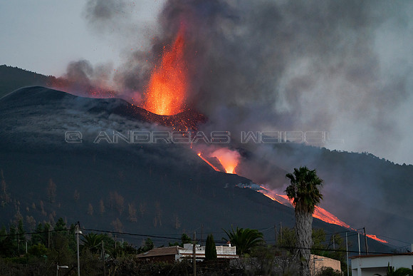 Erupción Volcán Cumbre Vieja - La Palma (desde Tacande Abajo)