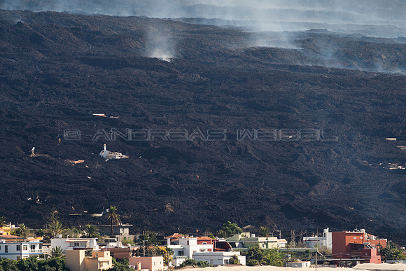 Destrucción - Malpaís formado por las colcadas de la erupción