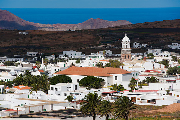 Vista al centro histórico de la Villa de Teguise, Lanzarote.