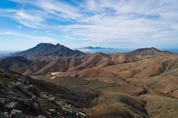 Vista desde Montaña Hendida hacía Jandia - Sur de Fuerteventur