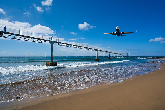 Playa con avión en Matagorda - Tías.