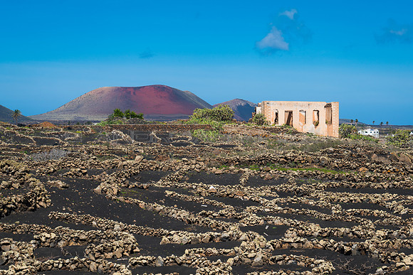 Ruina con volcán - Masdache, La Geria.