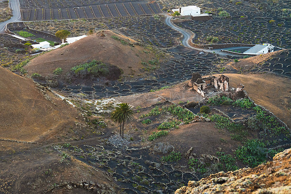 Entre colinas - Paisaje en La Geria, Lanzarote.