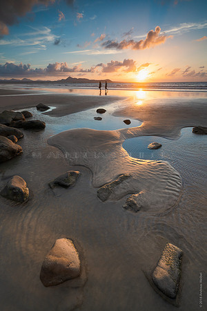 Atardecer con charcos - 50x75cm