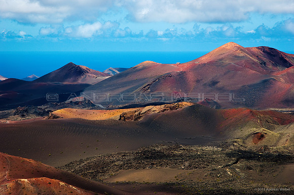Timanfaya con guagua - 60x40cm