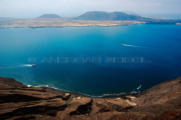 El estrecho del Río - visto desde Lanzarote, Islas Canarias