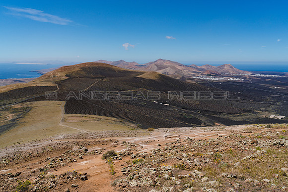Vistas durante la bajada del Guardilama, Lanzarote