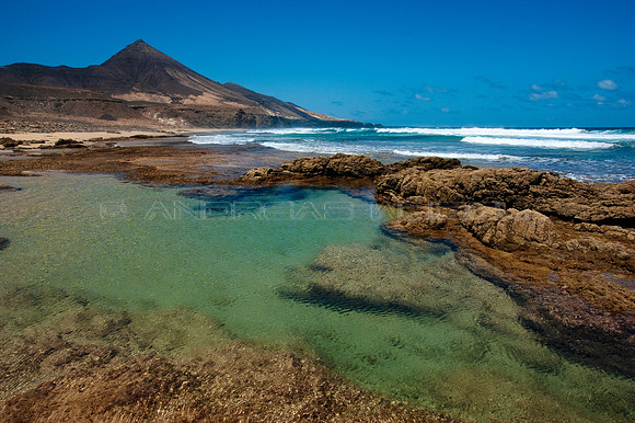 Laguna verde en la playa de Cofete - Jandía, Fuerteventura